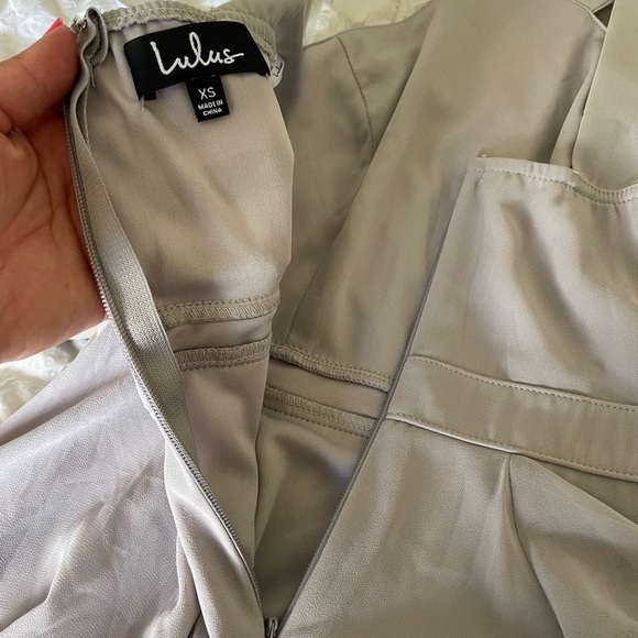 Lulu's Gray Forevermore Halter A-Line Dress - Picture 10 of 11